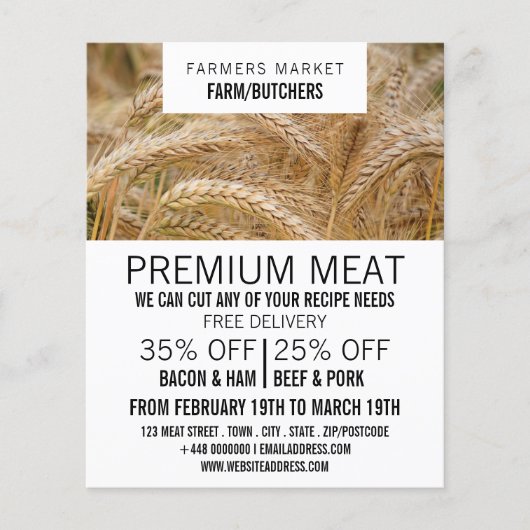 Weizen in Feld-, Bauer- und Butcherwerbung Flyer (Vorne)