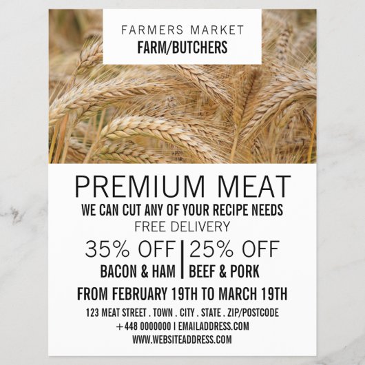 Weizen in Feld-, Bauer- und Butcherwerbung Flyer (Vorne)