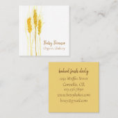 Weizen Körner Watercolor Brot Bäckerei Quadratische Visitenkarte (Vorne/Hinten)