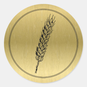 Weizen-Logo - Imitate-Gold-Aufkleber Runder Aufkleber