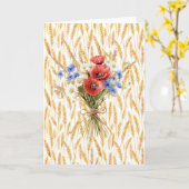 Weizen Rote Mohnblumen Gänseblümchen Blumen Karte (Gelbe Blume)