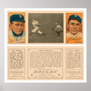 Weizen schlägt heraus Dodgers-Baseball 1912 Poster