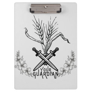 Weizen, Schwert und Guardian Simple Classic Logo Klemmbrett