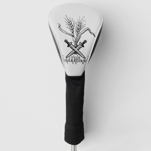 Weizen, Schwert und Schutzschild Golf Headcover (Vorderseite)