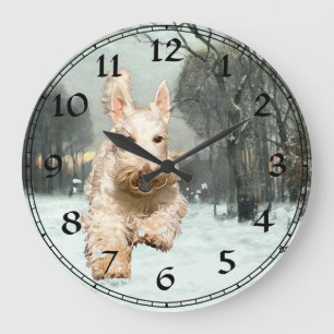 Weizen Scottish Terrier Uhr