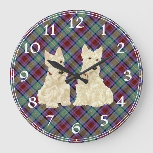 Weizen Scottish Terrier Uhr (Vorderseite)