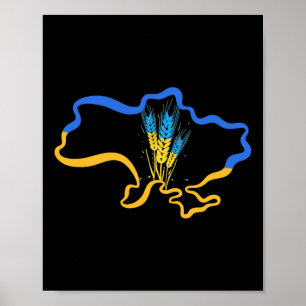 Weizen Ukraine Land Gelb Blau Flagge Symbol Uni Au Poster