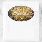 Weizenblatt - Danke Ovaler Aufkleber (Tasche)