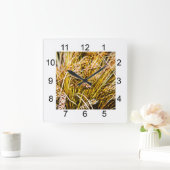 Weizenblatt - Danke Quadratische Wanduhr (Zuhause)