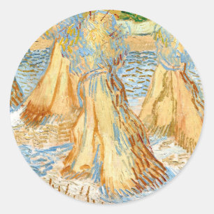 Weizenblätter (1890) Vincent Van Gogh Runder Aufkleber