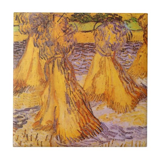 Weizenblätter von Vincent van Gogh Fliese (Vorderseite)