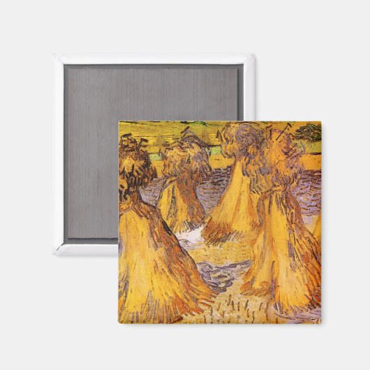 Weizenblätter von Vincent van Gogh Magnet (Vorderseite/Rückseite)