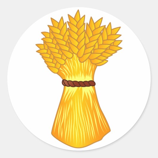 Weizenbündel Runder Aufkleber (Vorderseite)