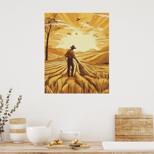 Weizenernte Saison Poster (Küche)