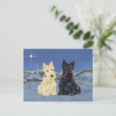 Weizenfarbene Black Scotties Weihnachten (Stehend Vorderseite)