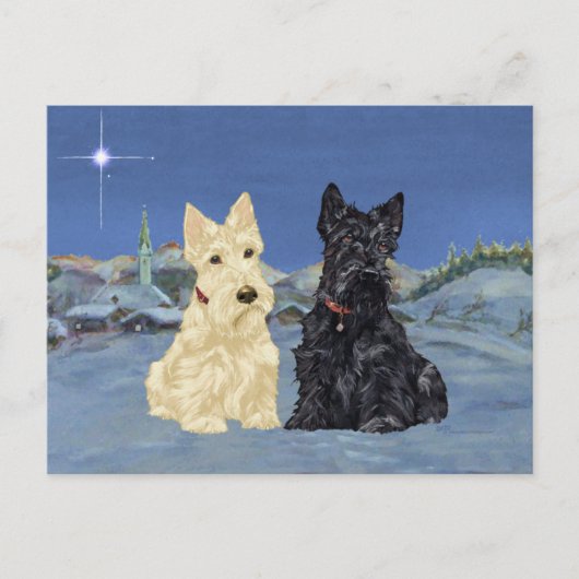 Weizenfarbene Black Scotties Weihnachten (Vorderseite)