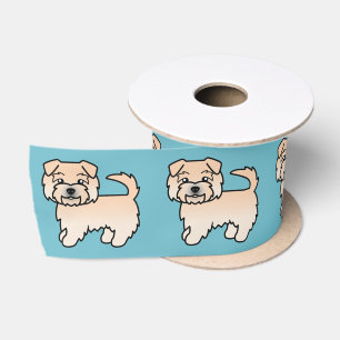 Weizenfarbene Norfolk-Terrier-Hunde in einer Reihe Satinband