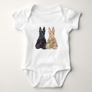Weizenfarbene und schwarze Scottie-Hunde Baby Strampler