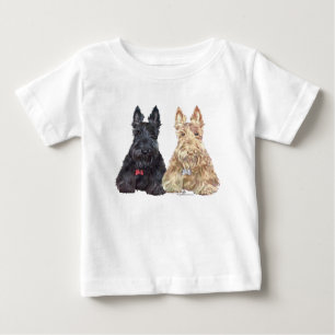 Weizenfarbene und schwarze Scottie-Hunde Baby T-shirt