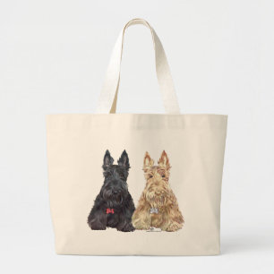 Weizenfarbene und schwarze Scottie-Hunde Jumbo Stoffbeutel