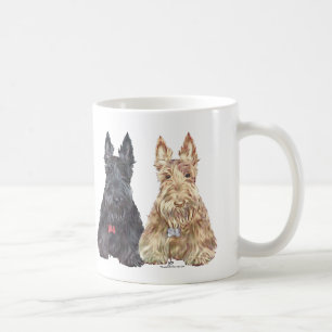 Weizenfarbene und schwarze Scottie-Hunde Kaffeetasse