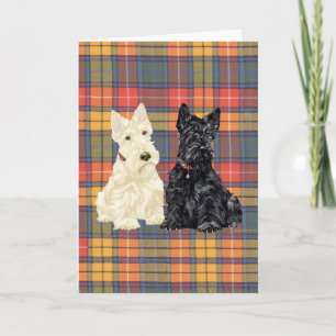 Weizenfarbene und schwarze Scottish Terriers Karte