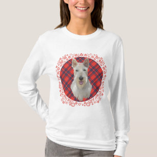 Weizenfarbener Schottischer Terrier auf Tartan T-Shirt