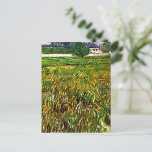 Weizenfeld bei Auvers von Vincent van Gogh Postkarte (Stehend Vorderseite)