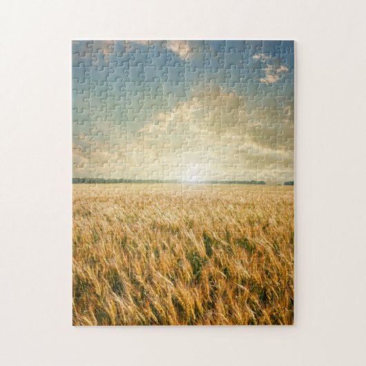 Weizenfeld bei Sonnenuntergang Puzzle (Vertikal)