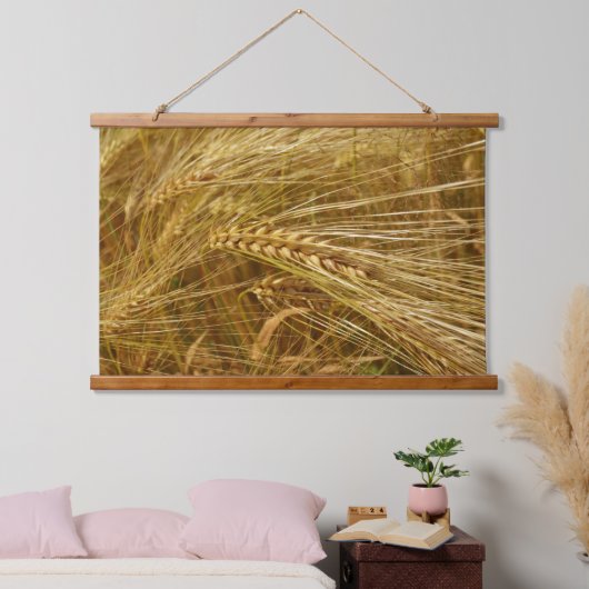 Weizenfeld. Es ist ernte Zeit! Wandteppich Mit Holzrahmen (Schlafzimmer)