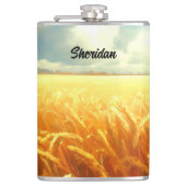 Weizenfeld im Sommer Flachmann (Vorderseite)