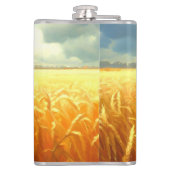 Weizenfeld im Sommer Flachmann (Rückseite)