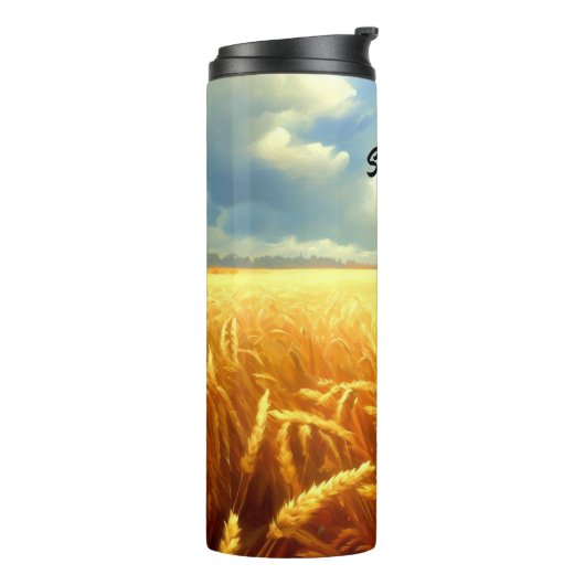 Weizenfeld im Sommer Thermosbecher (Nach links gedreht)