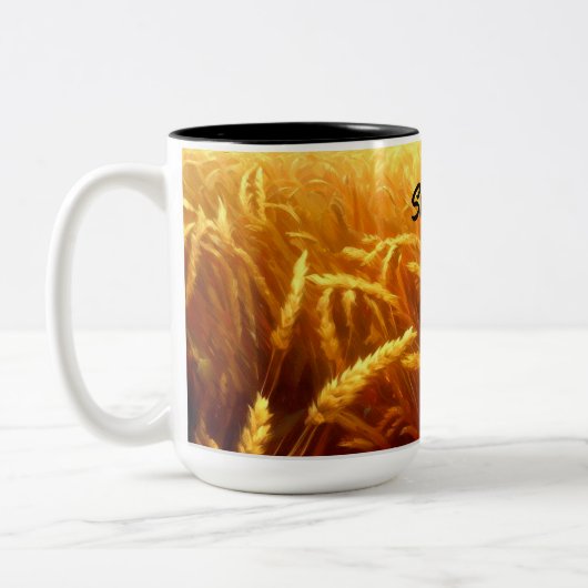 Weizenfeld im Sommer Zweifarbige Tasse (Links)