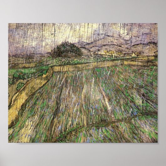 Weizenfeld in Regen (F650) Van Gogh Fine Art Poster (Vorne)