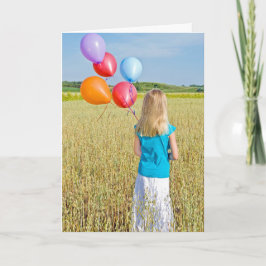 Weizenfeld mit Ballonbukett Karte