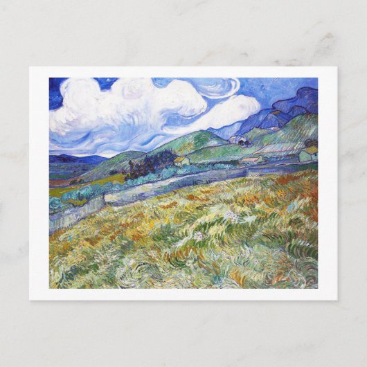 Weizenfeld mit Bergen im Hintergrund Postkarte (Vorderseite)