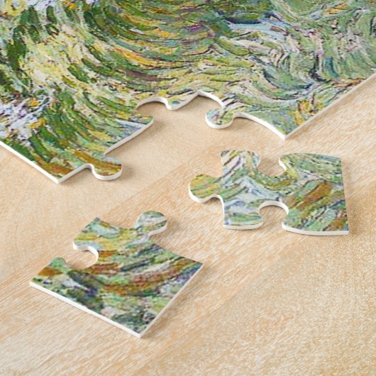 Weizenfeld mit Bergen im Hintergrund Puzzle (Seite)