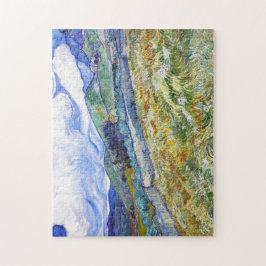 Weizenfeld mit Bergen im Hintergrund Puzzle