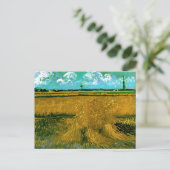 Weizenfeld mit Blättern, Van Gogh Fine Art Postkarte (Stehend Vorderseite)