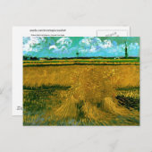 Weizenfeld mit Blättern, Van Gogh Fine Art Postkarte (Vorne/Hinten)