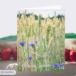 Weizenfeld mit blauen Kornblumen Karte