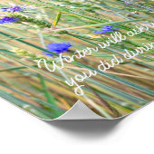 Weizenfeld mit blauen Kornblumen Poster (Ecke)