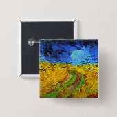 Weizenfeld mit Crows Van Gogh Fine Art Button (Vorne & Hinten)