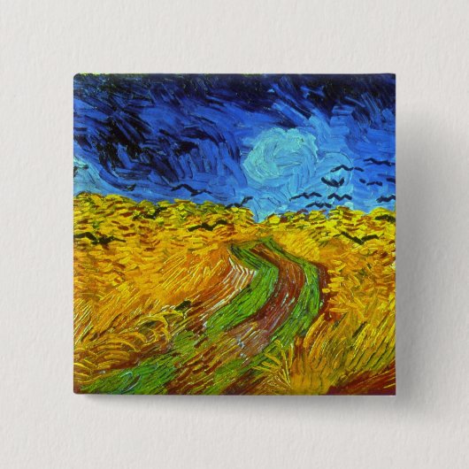 Weizenfeld mit Crows Van Gogh Fine Art Button (Vorderseite)