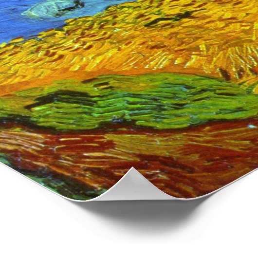 Weizenfeld mit Crows Van Gogh Fine Art Poster (Ecke)