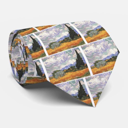 Weizenfeld mit Cypress von Van Gogh. Krawatte (Gerollt)