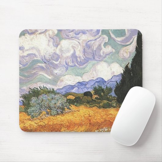 Weizenfeld mit Cypress von Van Gogh. Mousepad (Mit Mouse)
