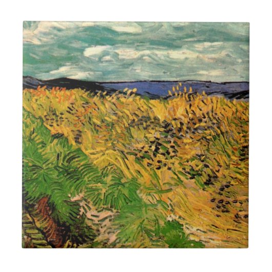 Weizenfeld mit Kornblumen von Vincent van Gogh Fliese (Vorderseite)