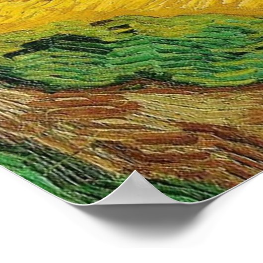 Weizenfeld mit Krähen Post-Impressionist Poster (Ecke)
